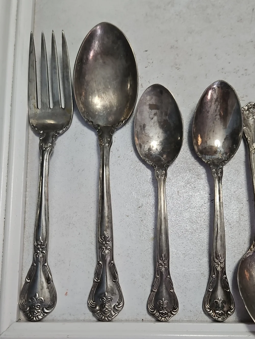 Vintage Godinger Silver Plated Serving Spoon & Fork & 8 Tablespoons